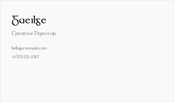 Gaeilge Business Card