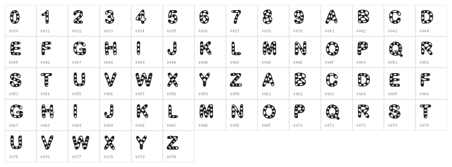 GaelleFont12 Character Map