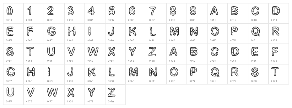 GaelleFont13 Character Map