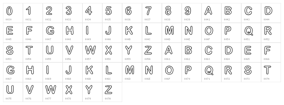 GaelleFont14 Character Map
