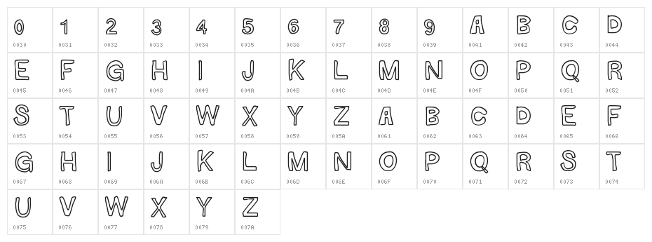 GaelleMAJUSCULE Character Map
