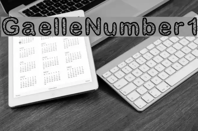 GaelleNumber1 Font examples