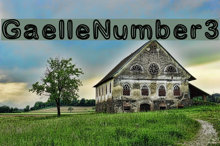 GaelleNumber3 Font examples