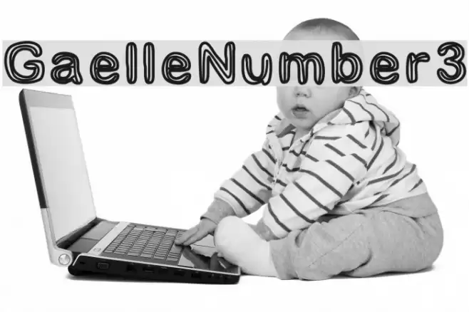 GaelleNumber3 Font examples