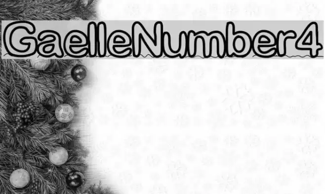 GaelleNumber4 Font examples
