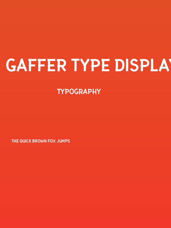 Gaffer Type Display Poster