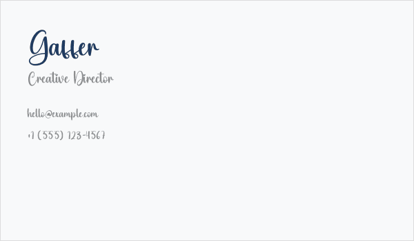 Gaffer Business Card