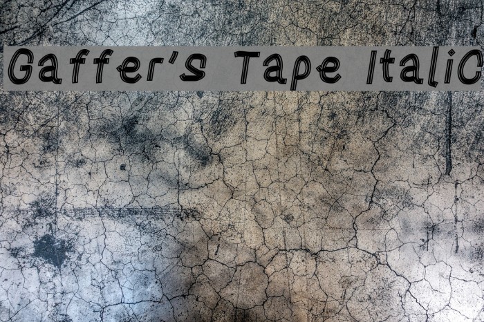 Gaffer's Tape Italic Font examples