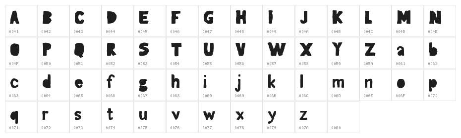 Gagaille seconde Regular Character Map