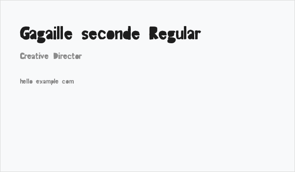 Gagaille seconde Regular Business Card