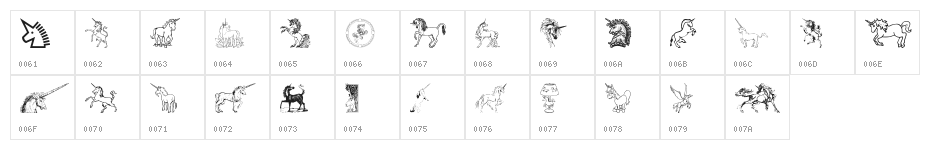 Gails Unicorn Character Map