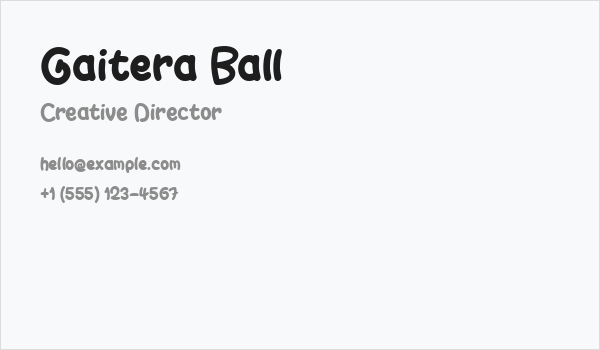 Gaitera Ball Business Card