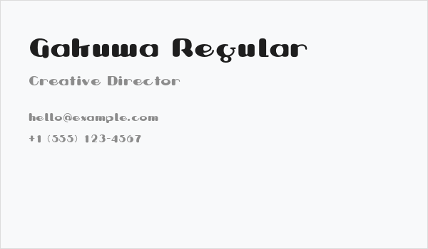 Gakuwa Regular Business Card