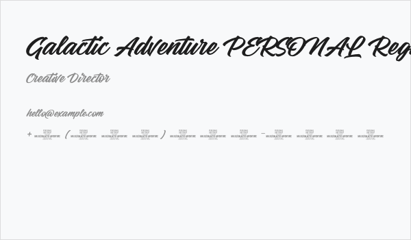 Galactic Adventure PERSONAL Regular Business Card