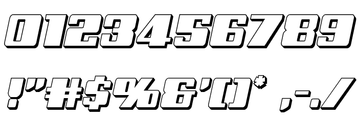 Galactic Storm 3D Italic Font OTHER CHARS