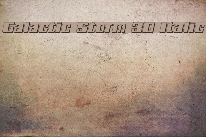 Galactic Storm 3D Italic Font examples