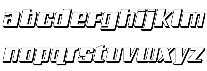 Galactic Storm 3D Italic Font LOWERCASE