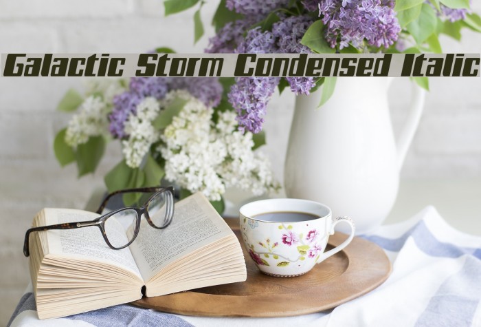 Galactic Storm Condensed Italic Font examples