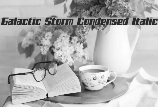 Galactic Storm Condensed Italic Fonte examples