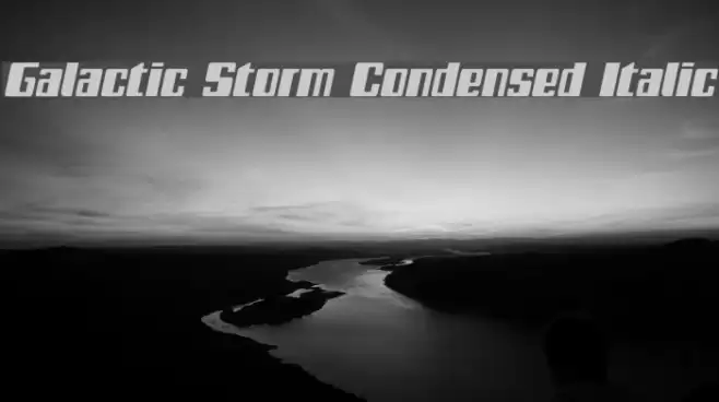 Galactic Storm Condensed Italic Fonte examples