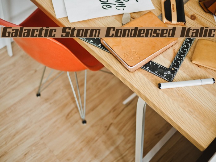 Galactic Storm Condensed Italic Font examples