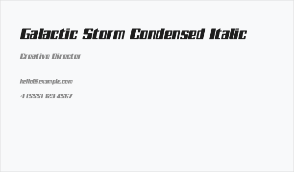 Galactic Storm Condensed Italic Business Card