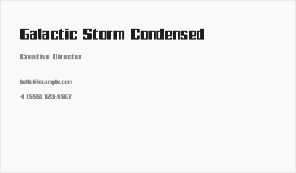 Galactic Storm Condensed Business Card