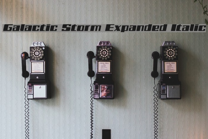 Galactic Storm Expanded Italic Font examples