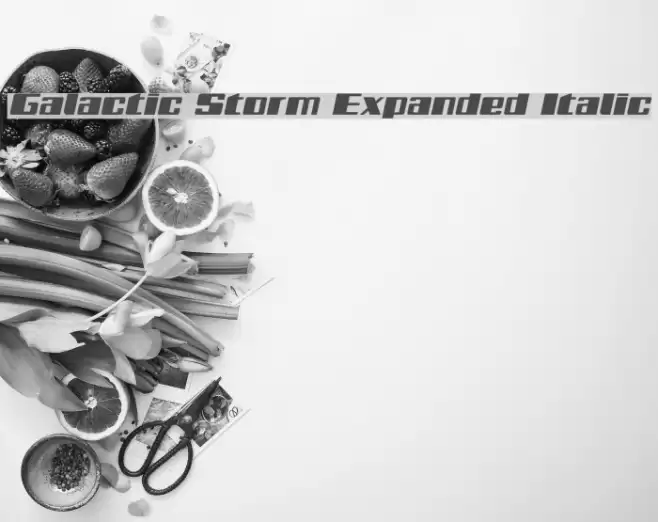 Galactic Storm Expanded Italic Font examples