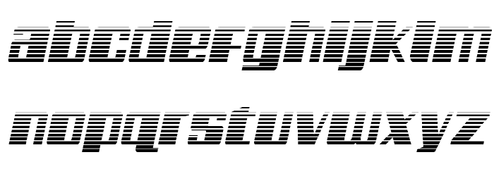 Galactic Storm Gradient Italic Font LOWERCASE