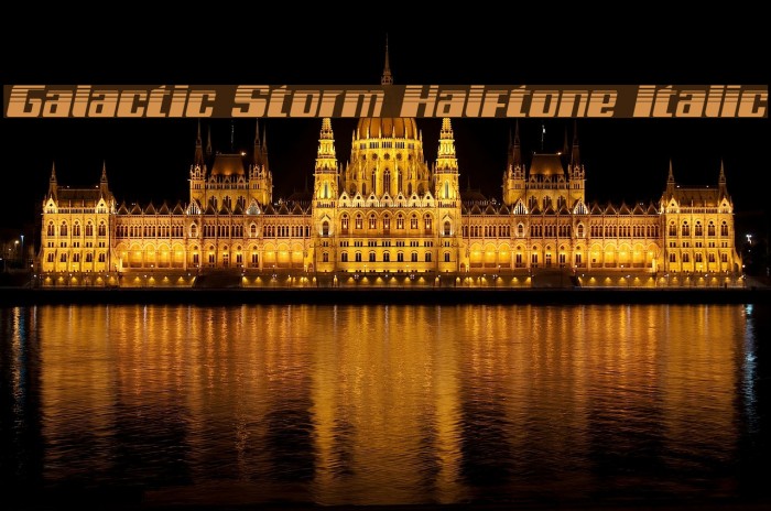 Galactic Storm Halftone Italic Font examples