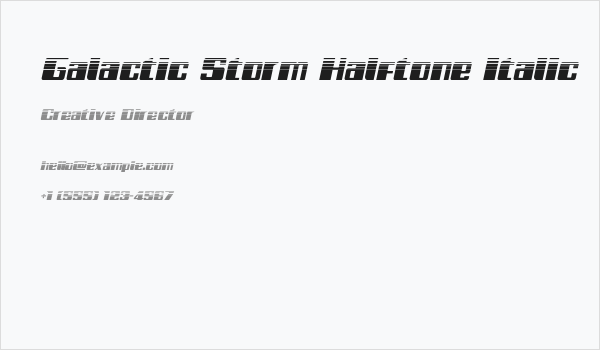 Galactic Storm Halftone Italic Business Card