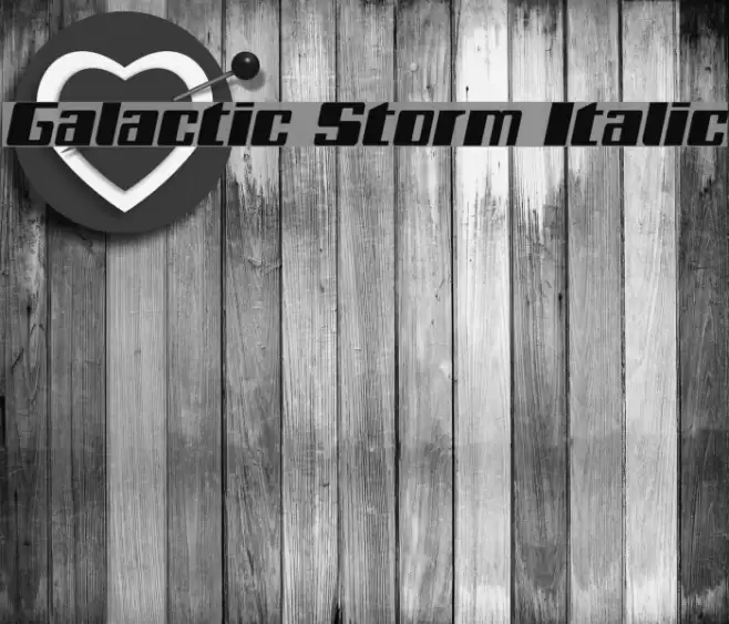 Galactic Storm Italic Font examples