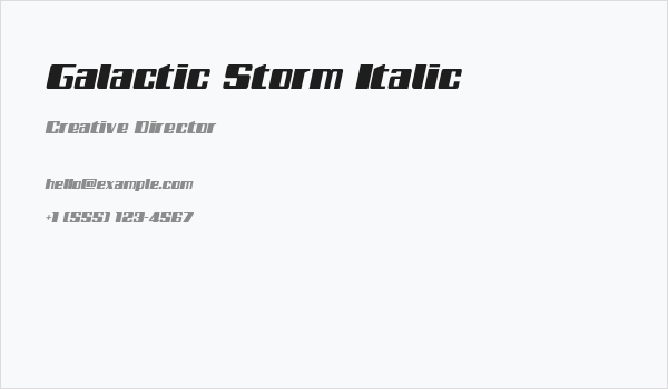 Galactic Storm Italic Business Card