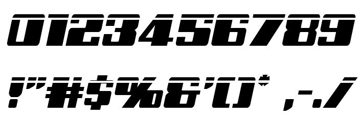 Galactic Storm Laser Italic Font OTHER CHARS