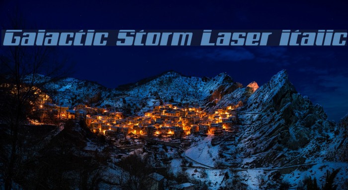 Galactic Storm Laser Italic Font examples