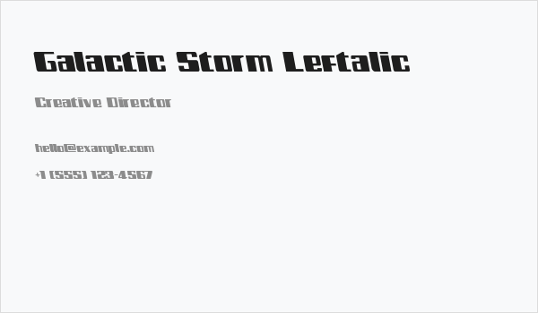 Galactic Storm Leftalic Business Card
