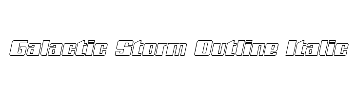 Galactic Storm Outline Italic Font