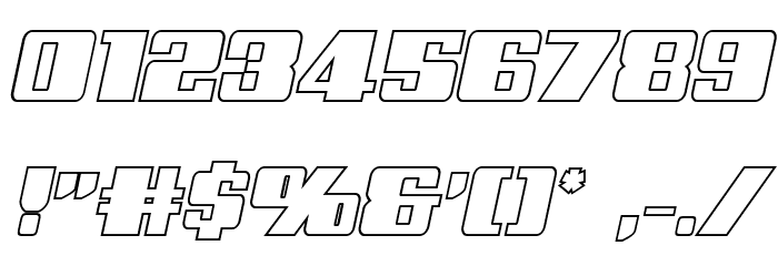 Galactic Storm Outline Italic Font OTHER CHARS