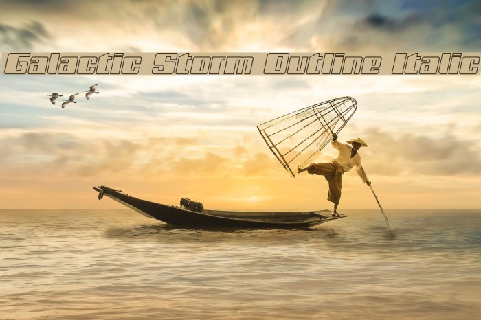 Galactic Storm Outline Italic Font examples