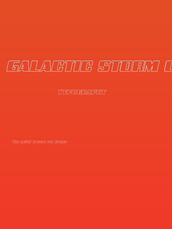 Galactic Storm Outline Italic Poster