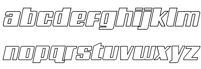 Galactic Storm Outline Italic Font LOWERCASE