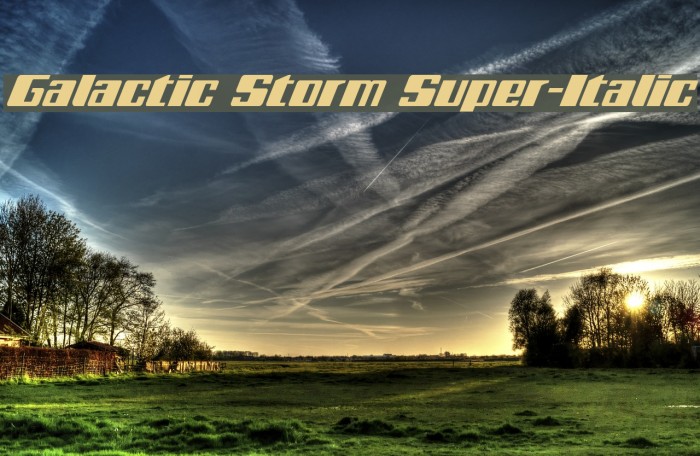 Galactic Storm Super-Italic Font examples