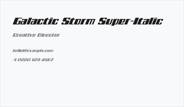 Galactic Storm Super-Italic Business Card