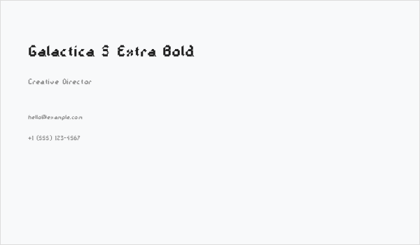 Galactica S Extra Bold Business Card