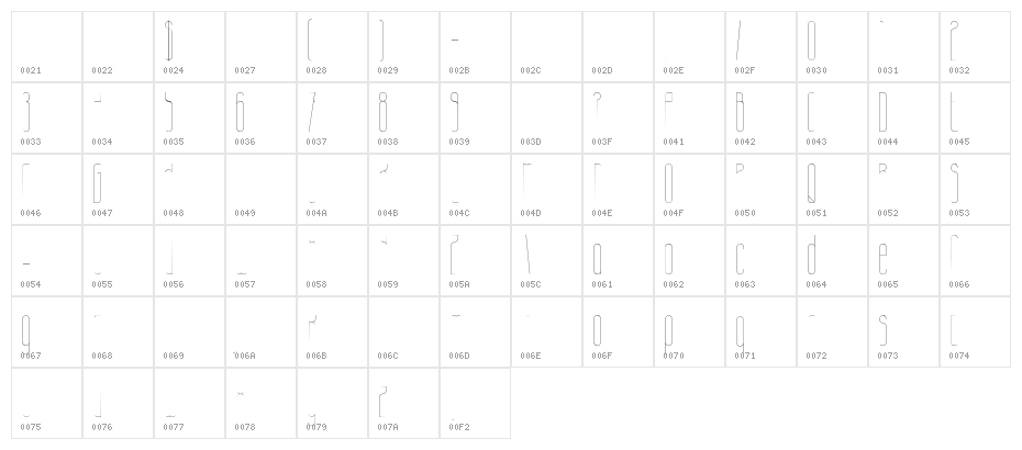 Galacticastle Regular Character Map