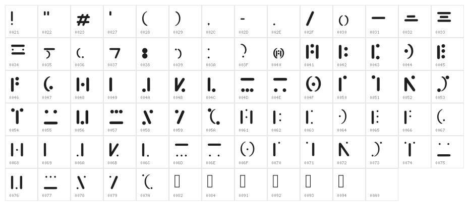 Galacticmediafont Regular Character Map