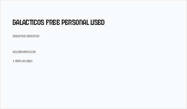 Galacticos Free Personal Used Business Card