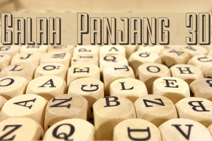Galah Panjang 3D Font examples