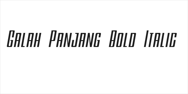 Galah Panjang Bold Italic Logo